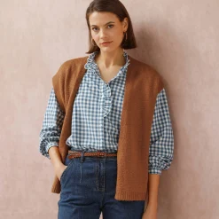 Trui En Vest<Blancheporte Mouwloos vest hazelnootbruin