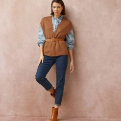 Trui En Vest<Blancheporte Mouwloos vest hazelnootbruin