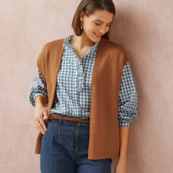 Trui En Vest<Blancheporte Mouwloos vest hazelnootbruin