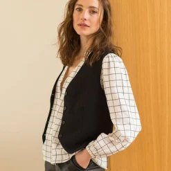 Jas En Mantel<Blancheporte Mouwloos vest, effen zwart