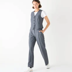 Jas En Mantel<Blancheporte Mouwloos vest, effen chiné grijs