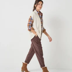 Trui En Vest<Blancheporte Mouwloos vest, fantasietricot ecru