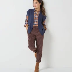 Trui En Vest<Blancheporte Mouwloos vest, fantasietricot marine