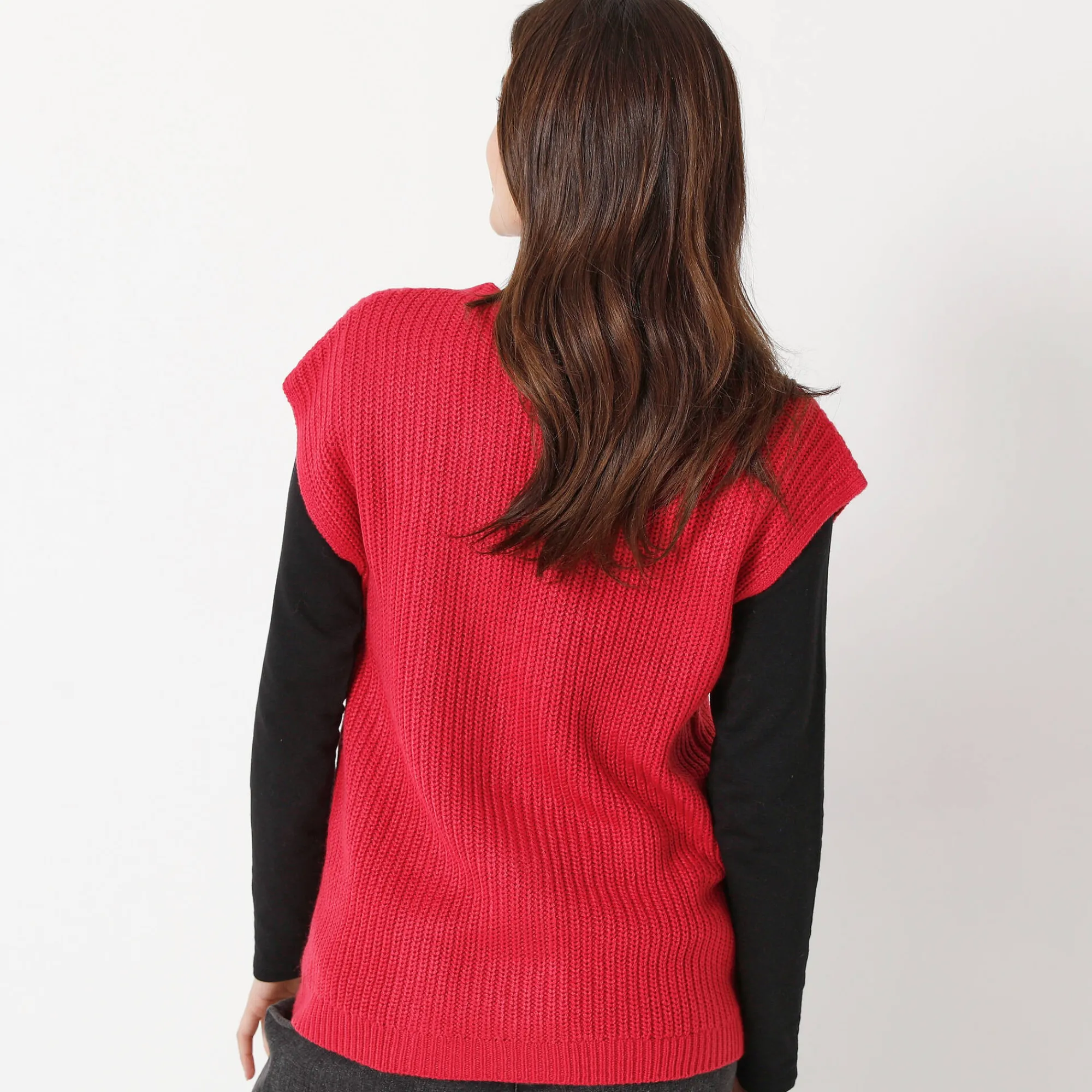Trui En Vest<Blancheporte Mouwloos vest met knopen framboos