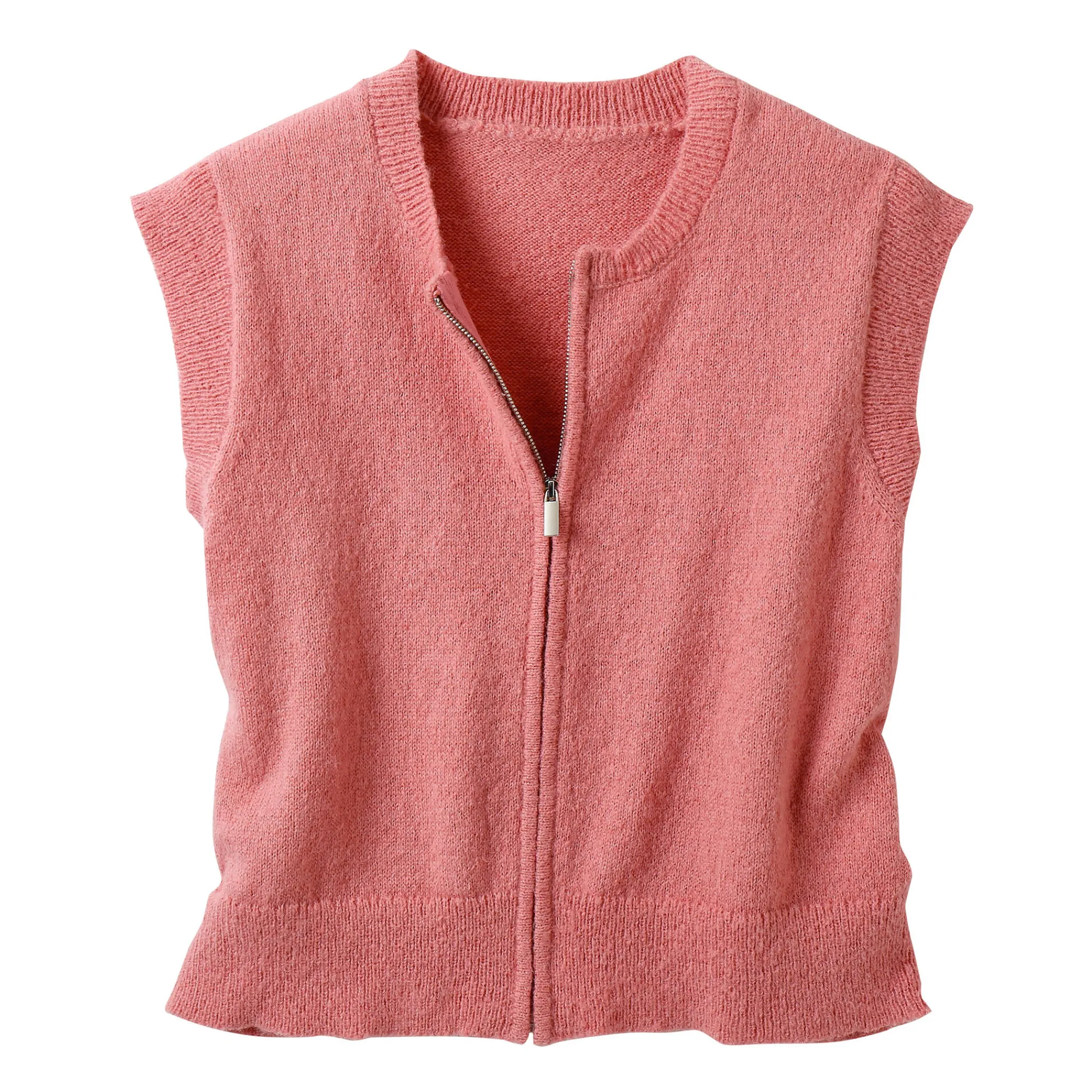 Trui En Vest<Blancheporte Mouwloos vest met rits roze