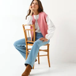 Trui En Vest<Blancheporte Mouwloos vest met rits roze