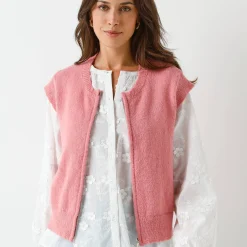 Trui En Vest<Blancheporte Mouwloos vest met rits roze
