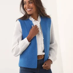 Trui En Vest<Blancheporte Mouwloos vest met ronde hals blauw