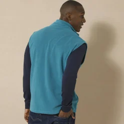 Sweater|Trui En Vest<Blancheporte Mouwloze blouson met rits, in fleece eendenblauw