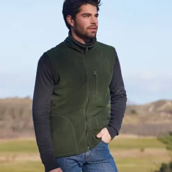 Sweater|Trui En Vest<Blancheporte Mouwloze blouson met rits, in fleece kaki