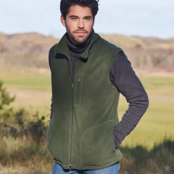 Sweater|Trui En Vest<Blancheporte Mouwloze blouson met rits, in fleece kaki