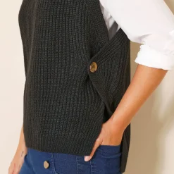 Trui En Vest<Blancheporte Mouwloze trui in tricot zwart