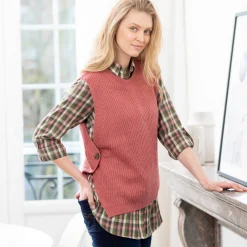 Trui En Vest<Blancheporte Mouwloze trui in tricot rozenhout