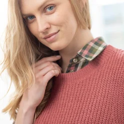 Trui En Vest<Blancheporte Mouwloze trui in tricot rozenhout