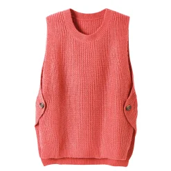 Trui En Vest<Blancheporte Mouwloze trui in tricot rozenhout