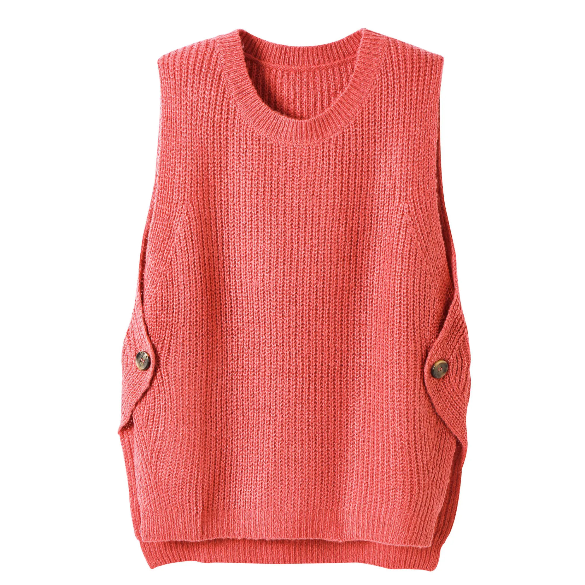 Trui En Vest<Blancheporte Mouwloze trui in tricot rozenhout
