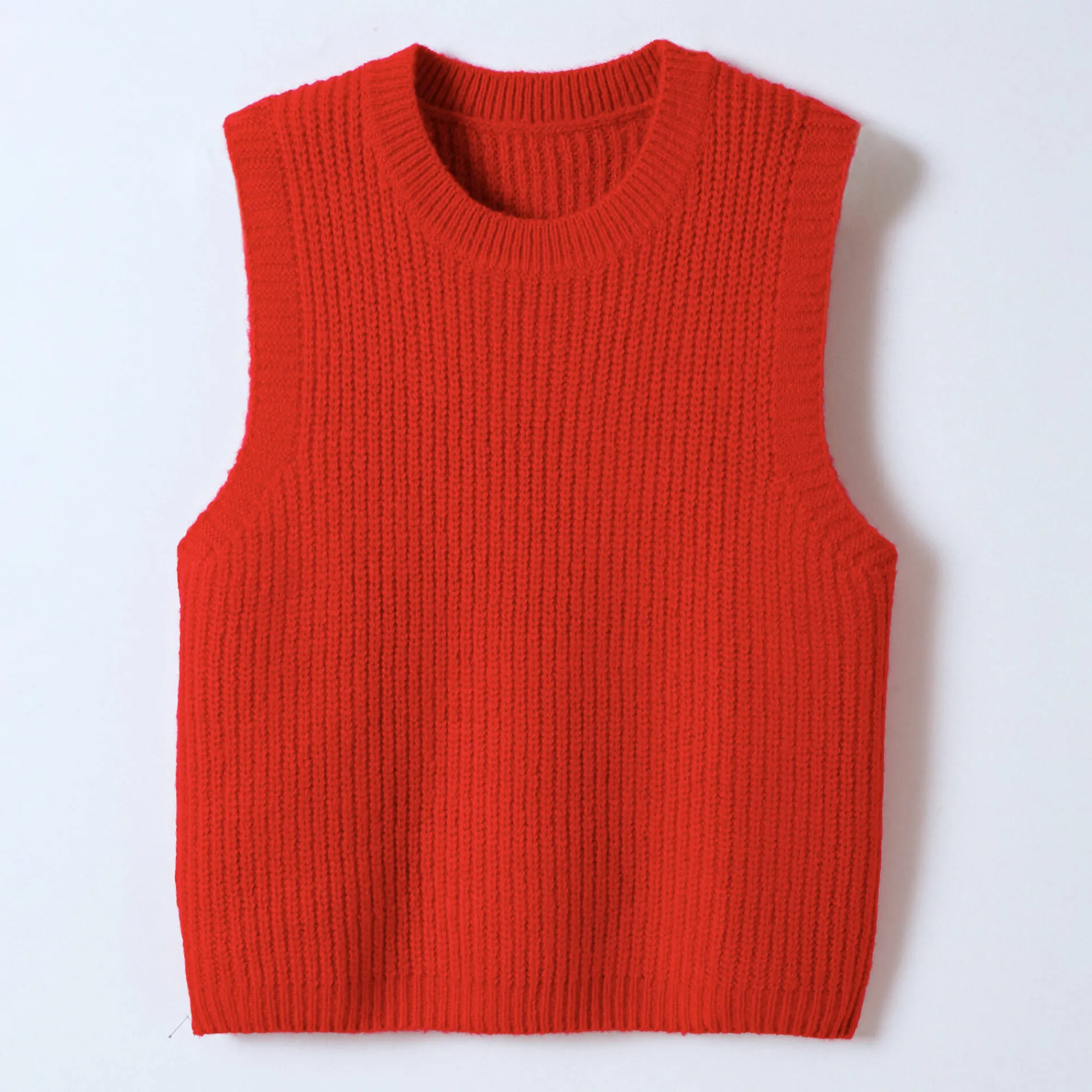 Trui En Vest<Blancheporte Mouwloze trui met ronde hals rood