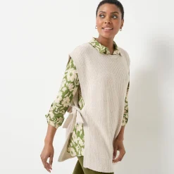 Trui En Vest<Blancheporte Mouwloze tuniektrui, patenttricot met zachte touch chiné beige