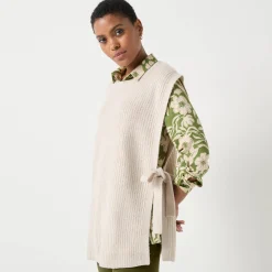 Trui En Vest<Blancheporte Mouwloze tuniektrui, patenttricot met zachte touch chiné beige