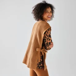 Trui En Vest<Blancheporte Mouwloze tuniektrui, patenttricot met zachte touch karamel