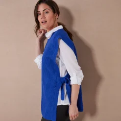 Trui En Vest<Blancheporte Mouwloze tuniektrui, patenttricot met zachte touch felblauw