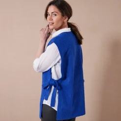 Trui En Vest<Blancheporte Mouwloze tuniektrui, patenttricot met zachte touch felblauw