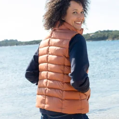 Parka En Donsjas<Blancheporte Mouwloze, waterafstotende gewatteerde jas met opstaande kraag karamel