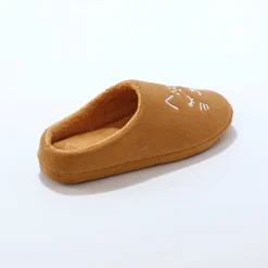Sloffen|Sloffen<Blancheporte Muiltjes in fleece, geborduurd kattenmotief karamel
