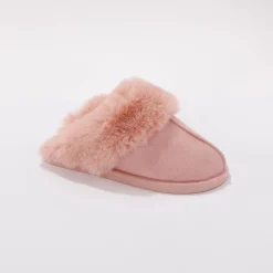 Sloffen|Sloffen<Blancheporte Muiltjes met nepbont roze