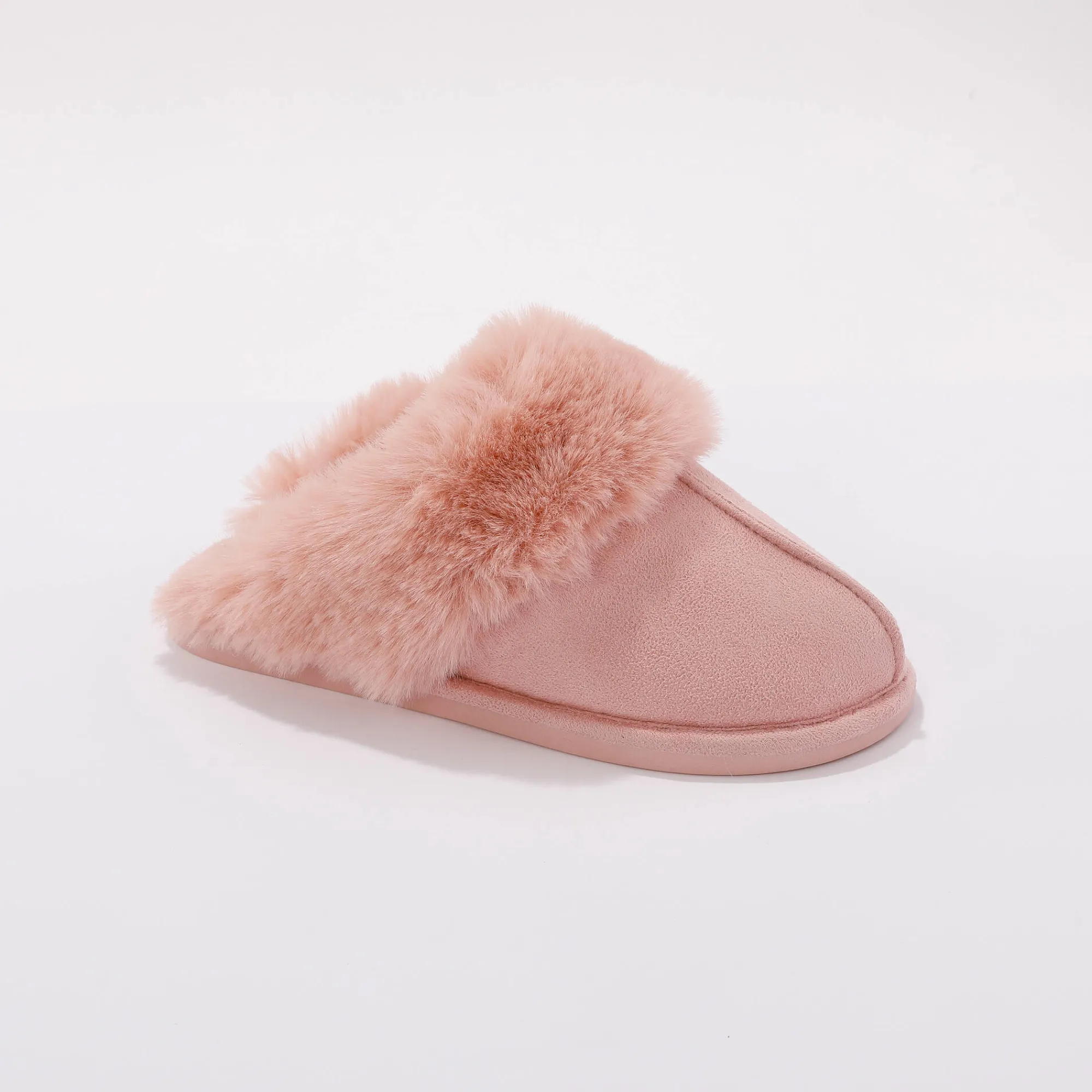 Sloffen|Sloffen<Blancheporte Muiltjes met nepbont roze