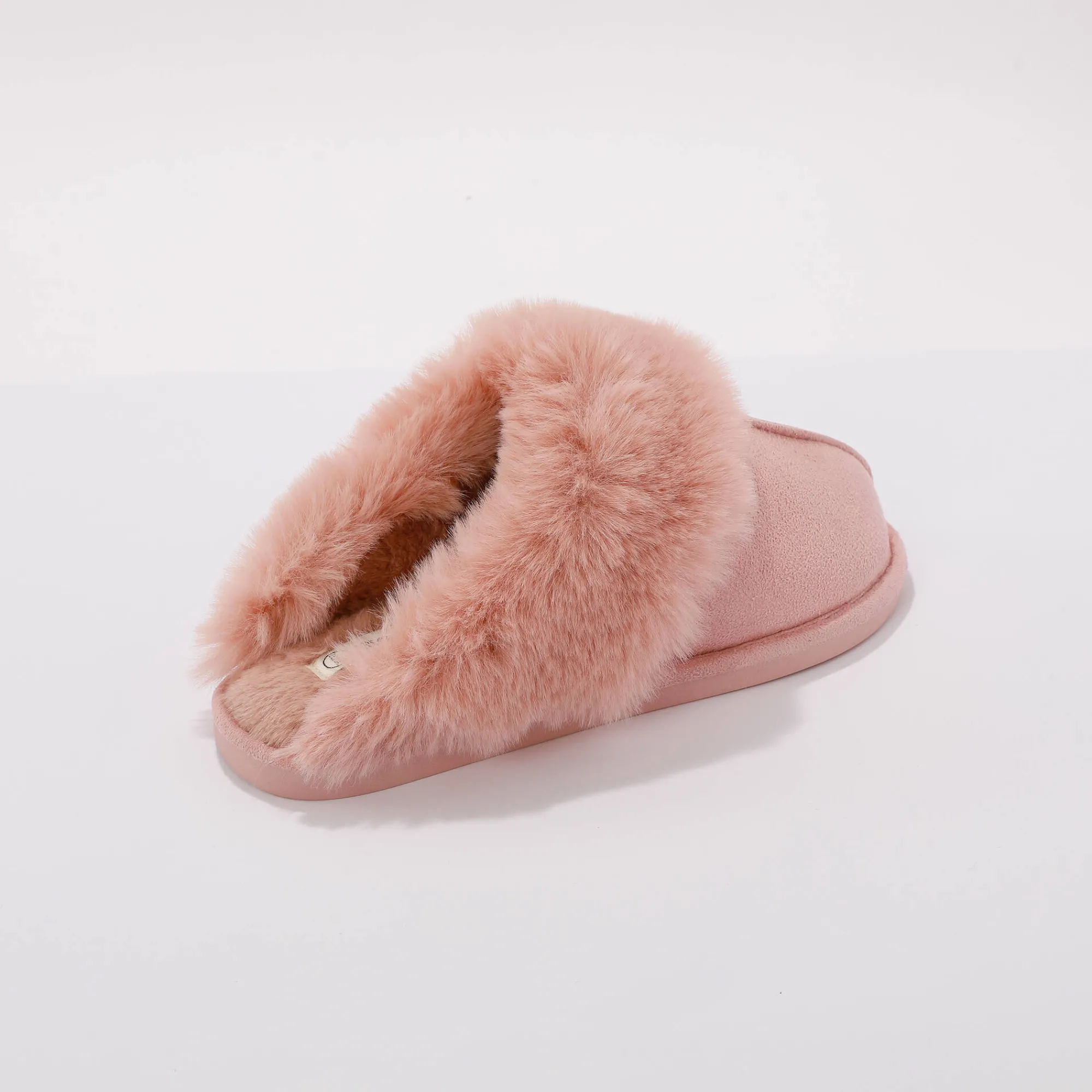 Sloffen|Sloffen<Blancheporte Muiltjes met nepbont roze