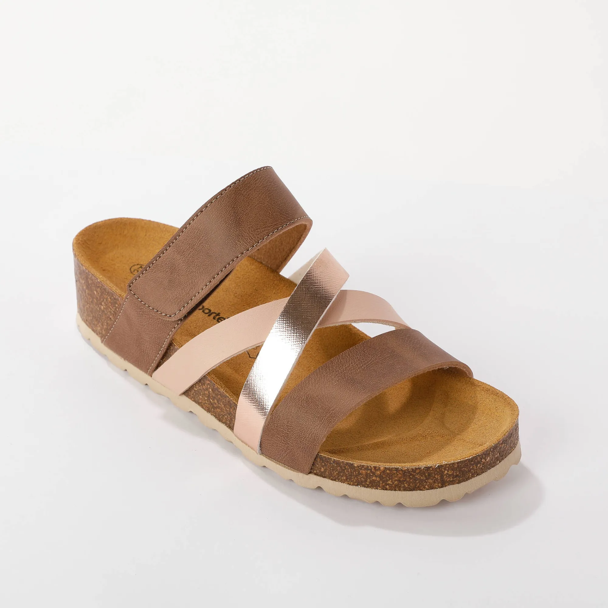 Muiltjes En Klompen|Sandalen En Espadrilles<Blancheporte Muiltjes met scratchriempjes bruin