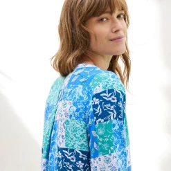 Nachthemd<Blancheporte Nachthemd in liketmodel met patchworkprint blauw
