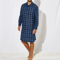 Pyjama En Kamerjas<Blancheporte Nachthemd in liketstijl, geruit flanel blauw