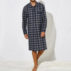Pyjama En Kamerjas<Blancheporte Nachthemd in liketstijl, geruit flanel grijs