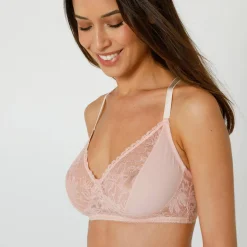 Beha<Confidence Lingerie Omhullende beha in kant Tulcan - zonder beugels roze