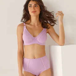 Beha<Blancheporte Omhullende beha in katoen met beugels - set van 2 blauw + parma