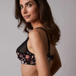 Beha<Confidence Lingerie Omhullende beugelbeha Tropea, effen en met bloemenprint - set van 2 grenadine + zwart