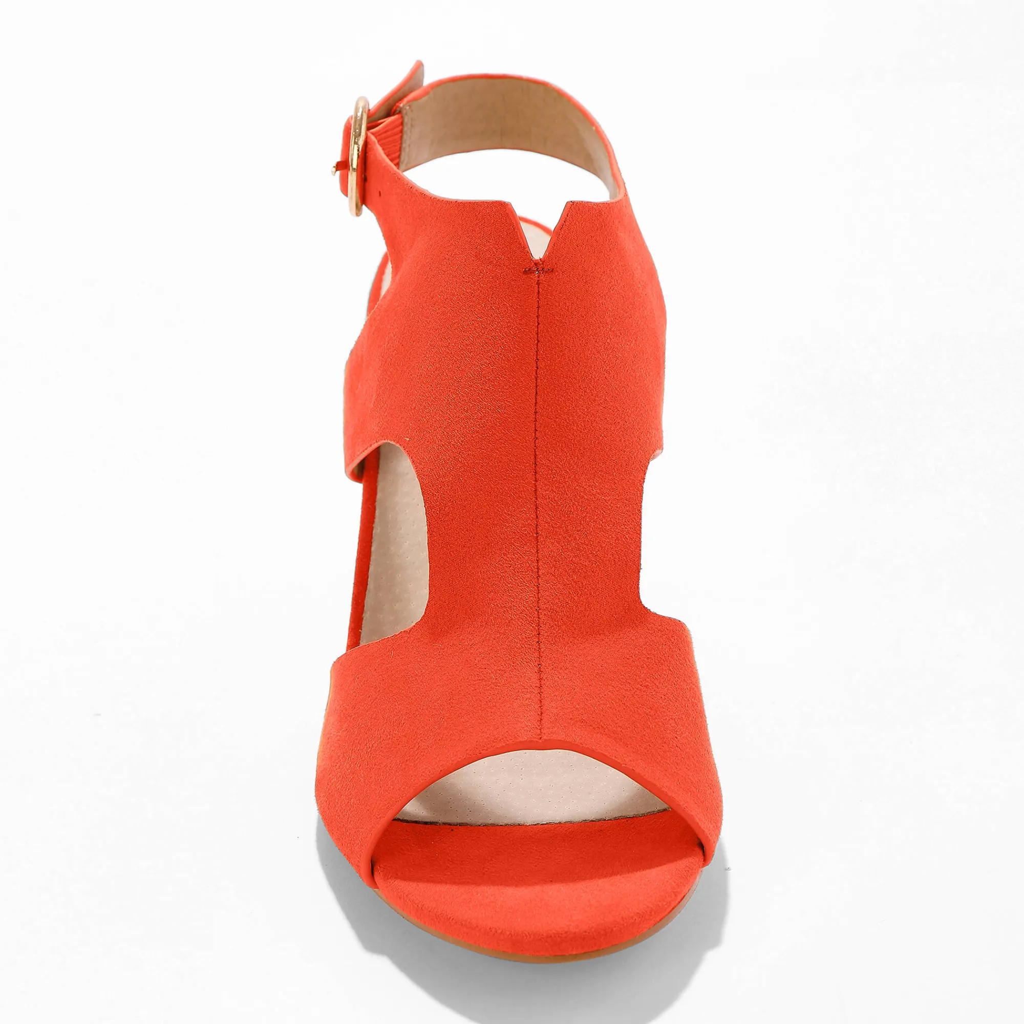 Sandalen En Espadrilles|Schoenen<Blancheporte Omhullende sandalen met houten hak oranje