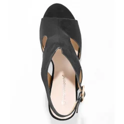 Sandalen En Espadrilles|Schoenen<Blancheporte Omhullende sandalen met houten hak zwart