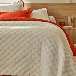 Deken En Bedsprei|Deken, Boutis En Bedsprei<Blancheporte Omkeerbaar deken in gematelasseerde microvezel/sherpa terracotta