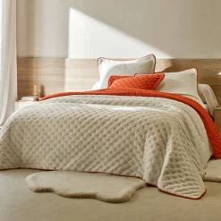 Deken En Bedsprei|Deken, Boutis En Bedsprei<Blancheporte Omkeerbaar deken in gematelasseerde microvezel/sherpa terracotta