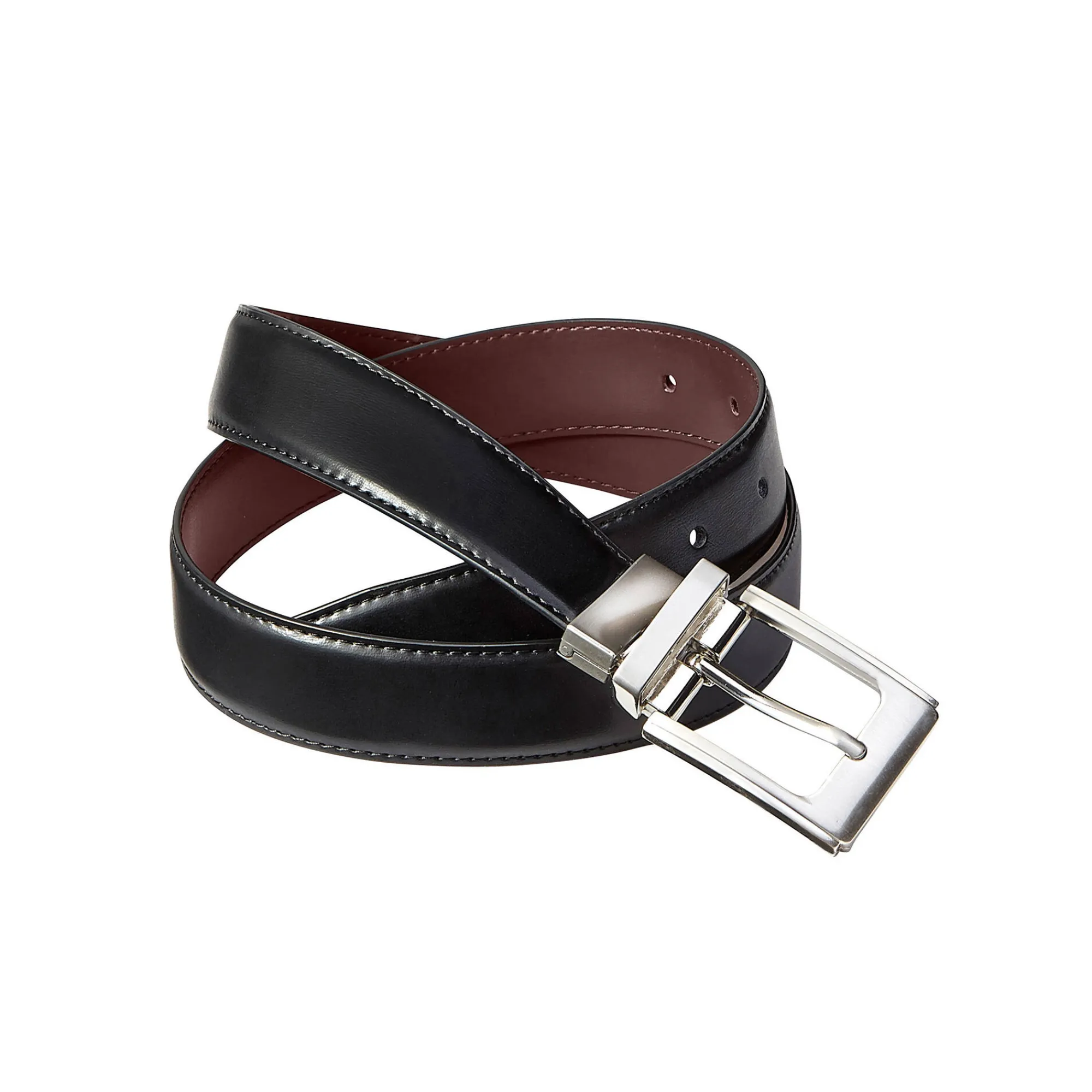 Feestoutfits Heren|Accessoires<Blancheporte Omkeerbare, leren riem zwart / bruin