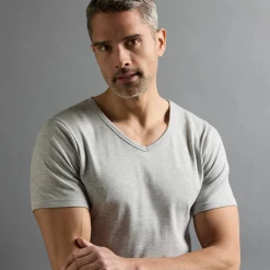 Ondergoed<Thermoperle Ondergoed T-shirt voor heren, V-hals en korte mouwen, zachte warmte - set van 2 grijs