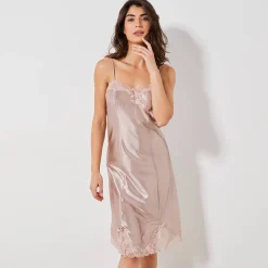 Feestelijke Lingerie|Onderrok En Onderjurk<Blancheporte Onderjurk in antistatisch satijn taupe