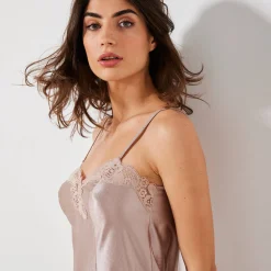 Feestelijke Lingerie|Onderrok En Onderjurk<Blancheporte Onderjurk in antistatisch satijn taupe