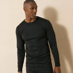 Ondergoed<Thermoperle Ondershirt voor heren, met ronde hals en lange mouwen, intense warmte - set van 2 zwart