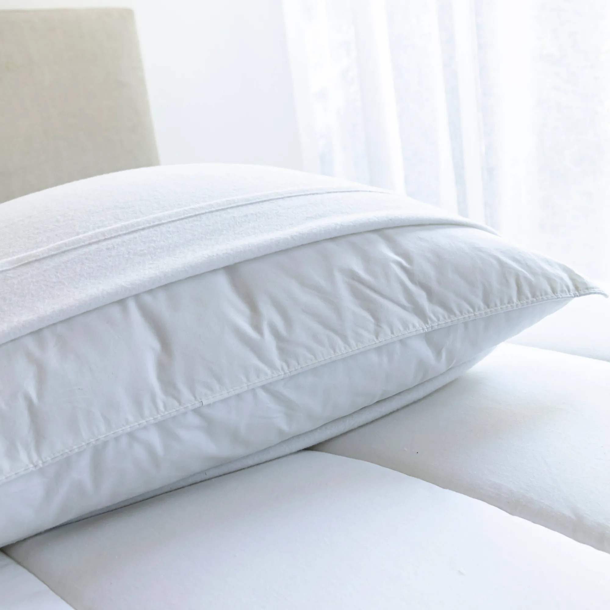 Hoofdkussenhoes<Blancheporte Ondersloop in absorberend molton - set van 2 wit