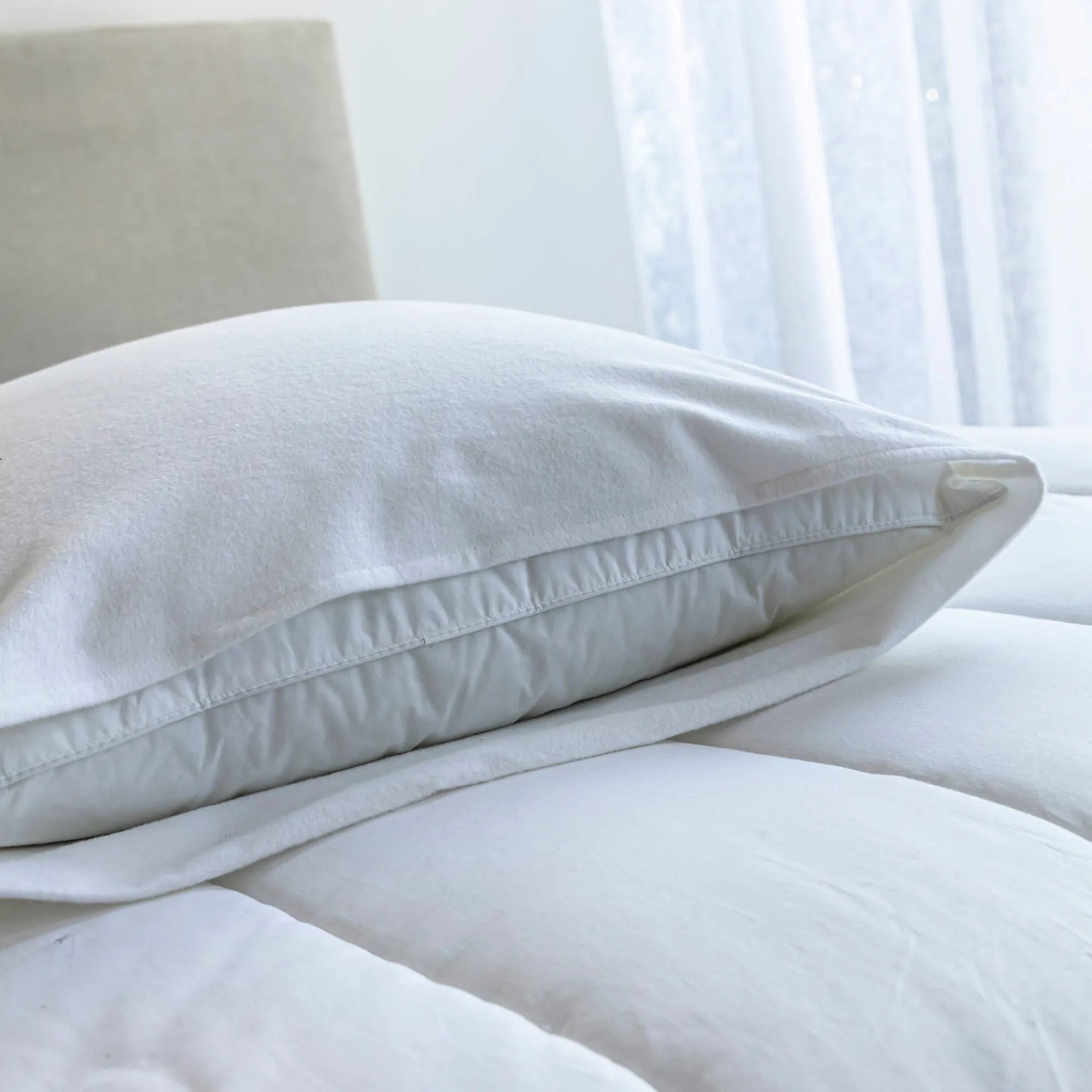 Hoofdkussenhoes<Blancheporte Ondersloop in absorberend molton - set van 2 wit