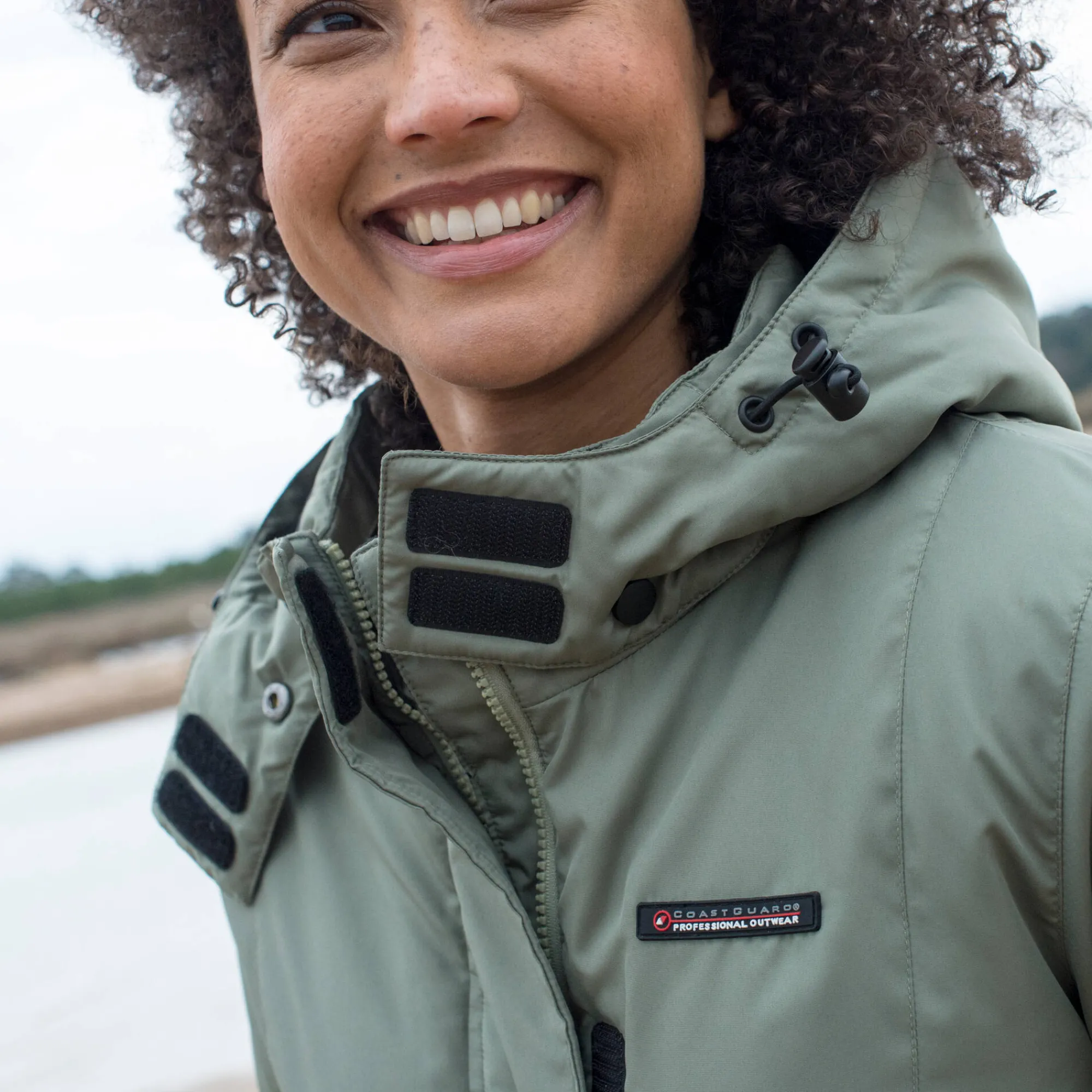 Parka En Donsjas<Outdoor Collection Ondoorlatende effen parka met fleecevoering amandel groen